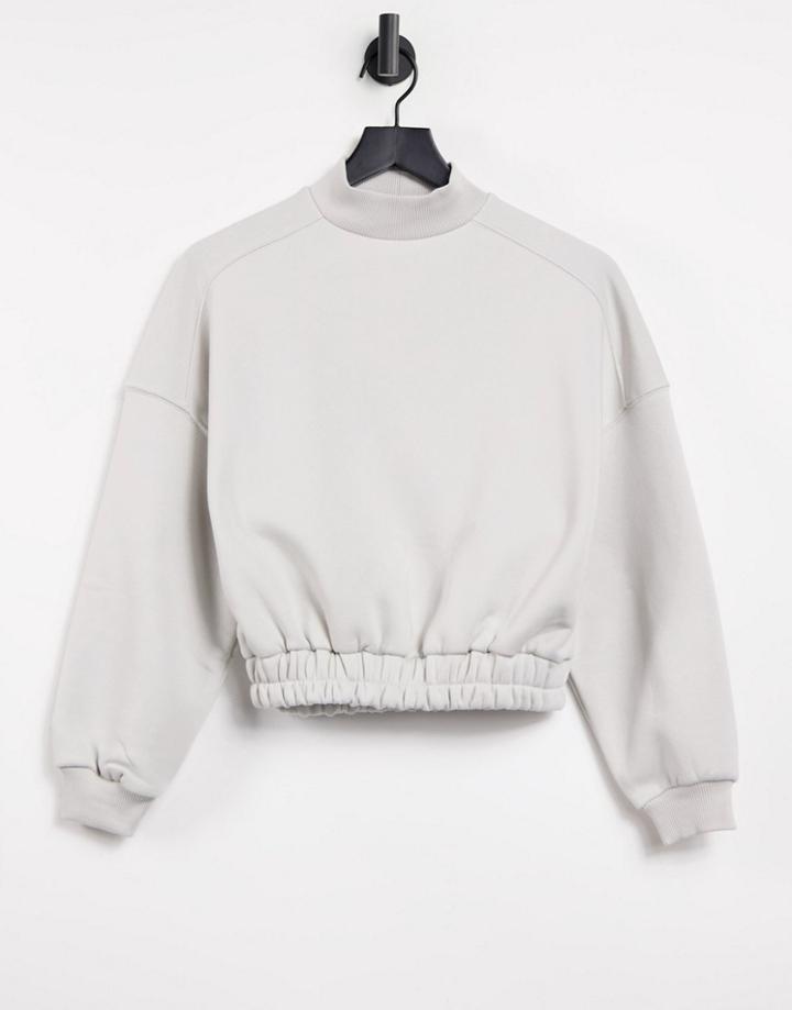 Pull & Bear Coordinating Sweatshirt With Elasticized Waist In Stone-neutral