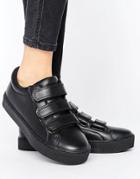 Monki Minimal Triple Strap Sneakers - Black