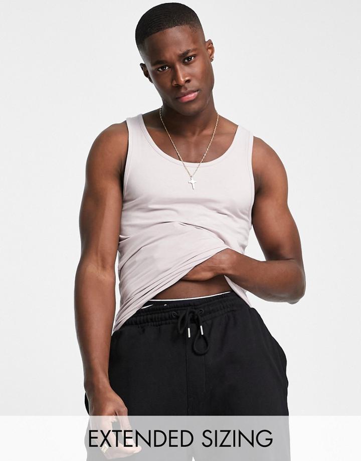 Asos Design Organic Cotton Blend Muscle Fit Tank Top In Lilac-purple