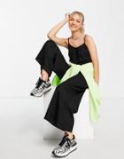 Topshop Lightweight Chuck On Strappy Jumpsuit In Black