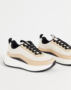 Asos Design Dissolve Quilted Sole Sneakers In Beige-neutral
