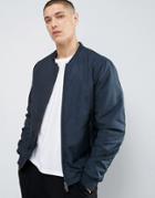 Selected Homme Bomber Jacket With Two Way Zip - Navy