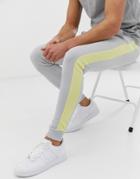 Asos Design Skinny Sweatpants With Side Stripe In Gray - Gray