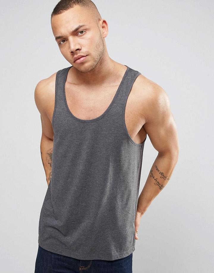 Asos Tank In Standard Fit In Gray - Gray