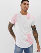 Religion T-shirt With Pink Floral Print - White