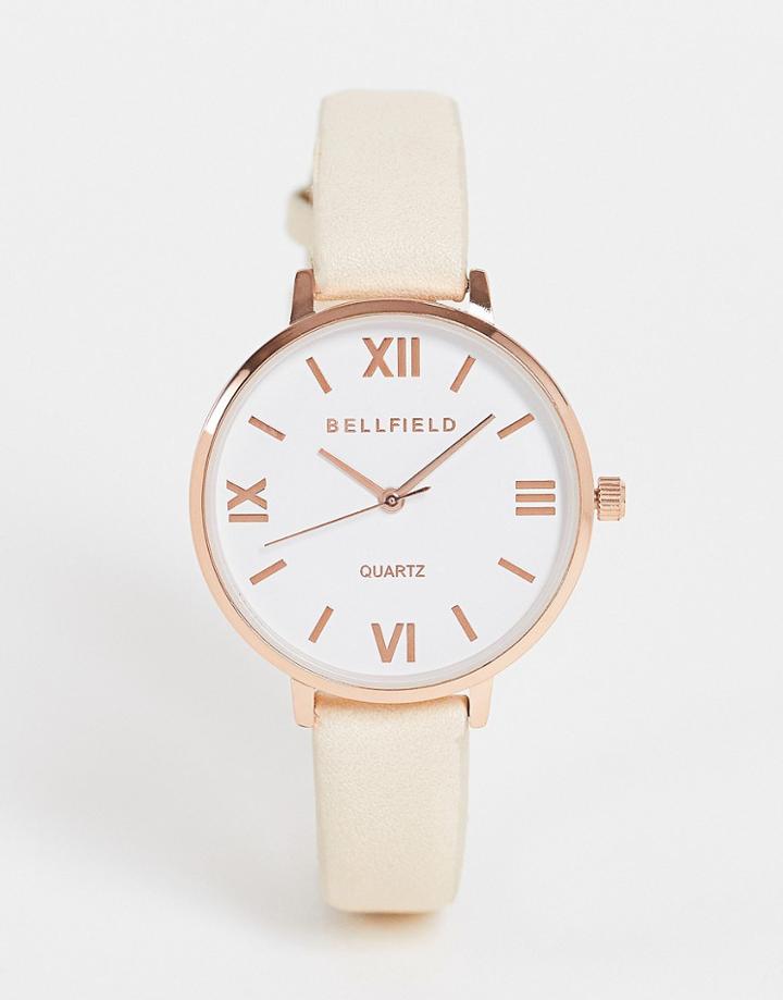 Bellfield Minimal Watch In Blush-gold