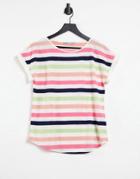 Oasis Stripe T-shirt In White-multi