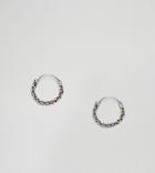 Asos Design Sterling Silver Woven Braid Hoop Earrings - Silver