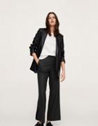 Mango Tailored Wide Leg Pants In Black