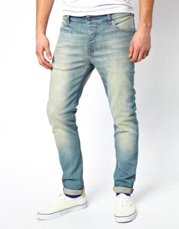 Asos Skinny Jean In Tinted Light Wash