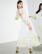 Asos Edition Applique Embroidered Organza Midi Dress In White