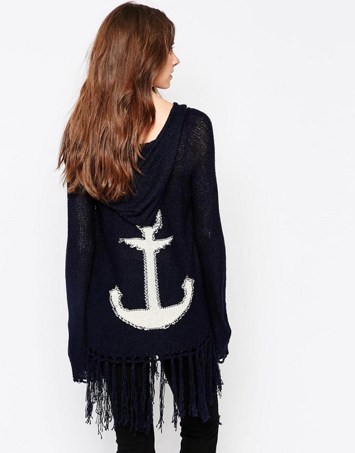 Vintage Havana Anchor Fringe Hoodie