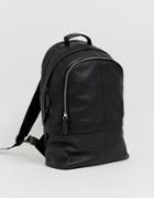 Asos Design Leather Harvard Backpack