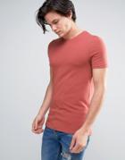 Asos Muscle T-shirt In Red With Crew Neck - Red