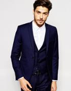 Vito Super Skinny Suit Jacket With Stretch - Navy