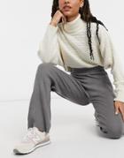 New Look Co-ord Knitted Wide Leg Pants In Mid Gray-grey