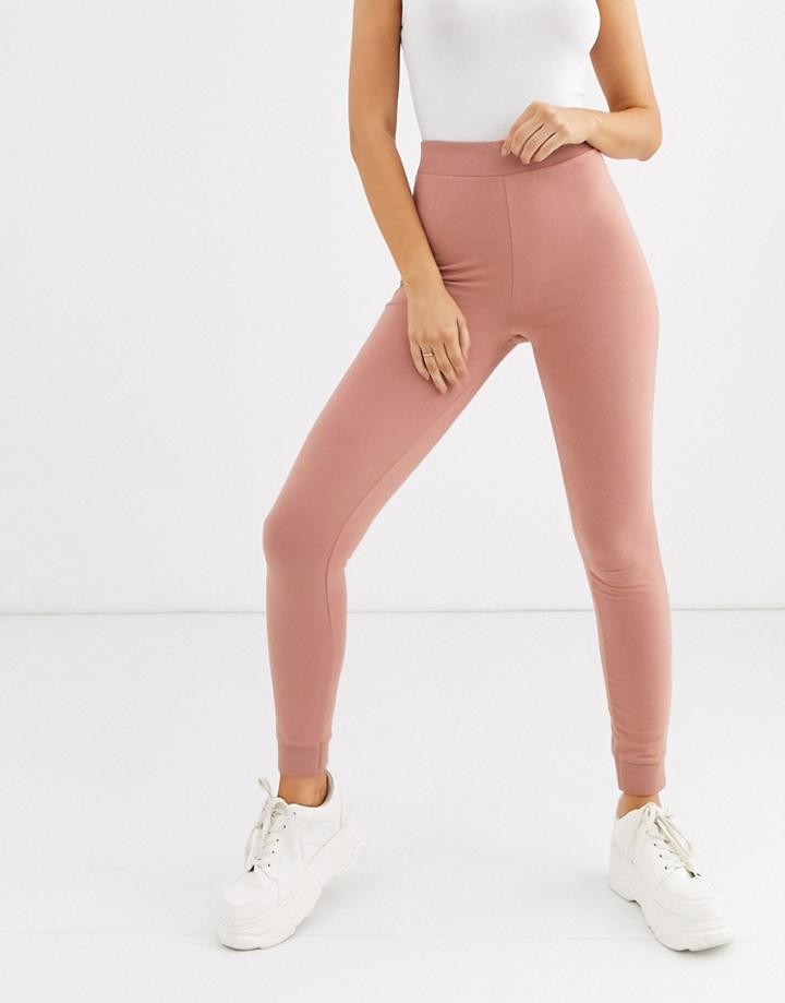 Asos Design Basic Stretch Super Skinny Sweatpants In Organic Cotton-pink