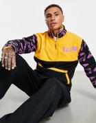Fila Half Zip Color Blocked Fleece In Purple