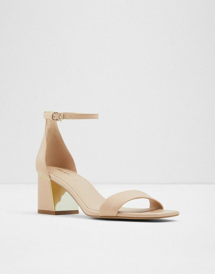 Aldo Kedeaviel Flared Heeled Sandals In Bone-neutral