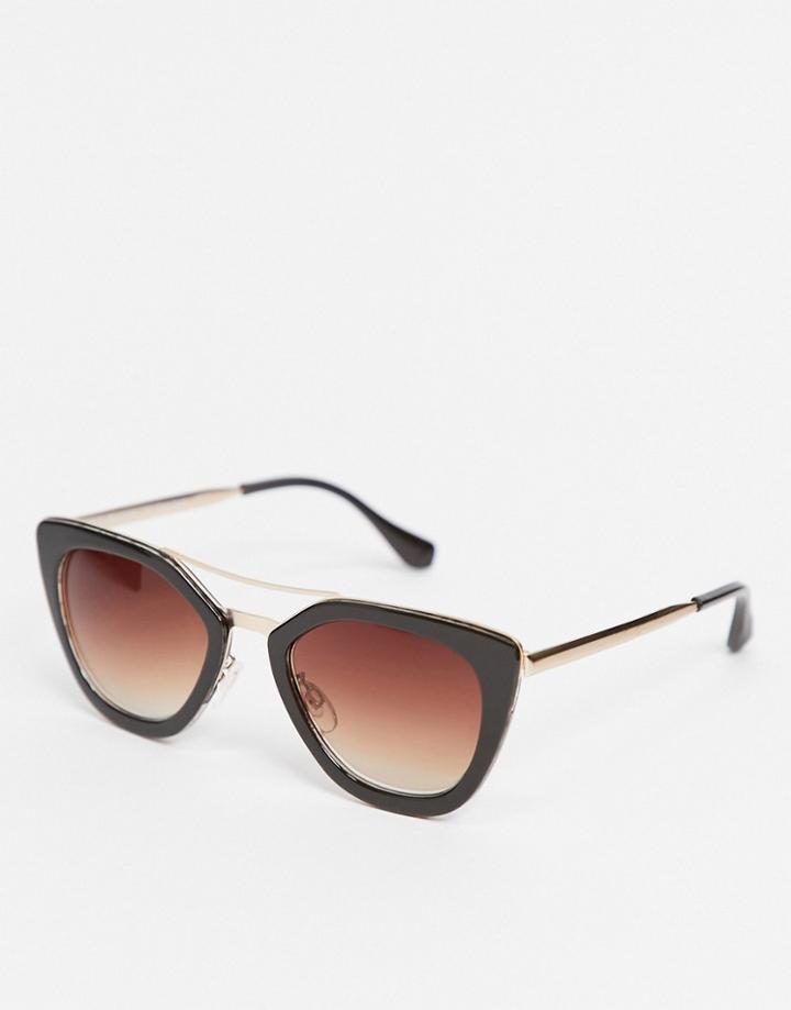 Aj Morgan Round Sunglasses In Brown