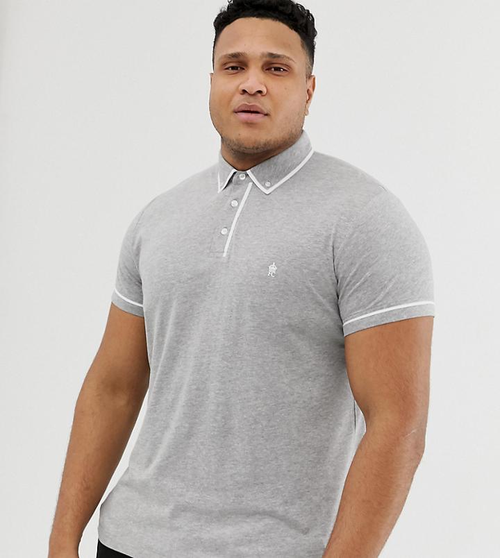 French Connection Plus Piping Polo-gray