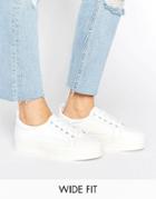 Asos Dusty Wide Fit Flatform Sneakers - White