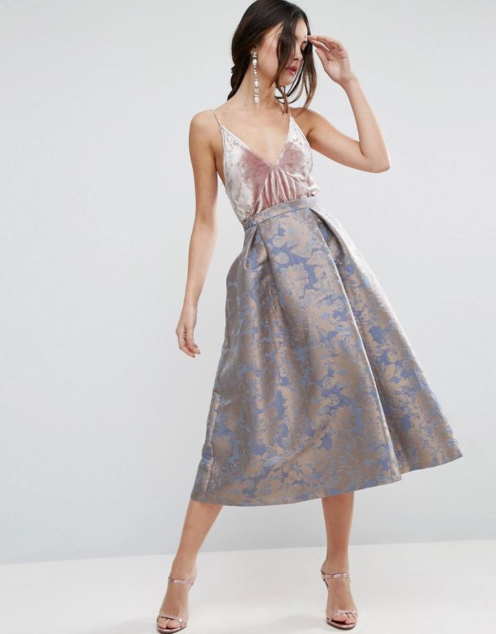 Asos Occasion Prom Skirt In Pastel Floral - Multi