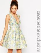 Asos Petite Prom Mini Dress In Floral Jaquard - Multi