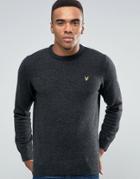 Lyle & Scott Crew Sweater Lambswool In Charcoal Marl - Gray