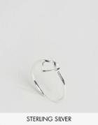Asos Sterling Silver Heart Knot Ring - Silver