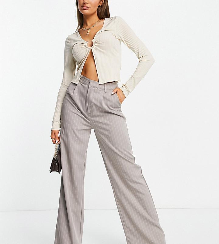 Missguided Tailored Wide Leg Pants In Gray - Part Of A Set