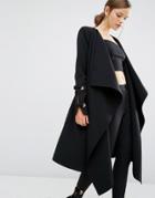 Asilio Golden Rules Coat With Eyelet Details - Black