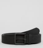 Asos Design Plus Wide Belt In Faux Leather With Black Coated Buckle - Black