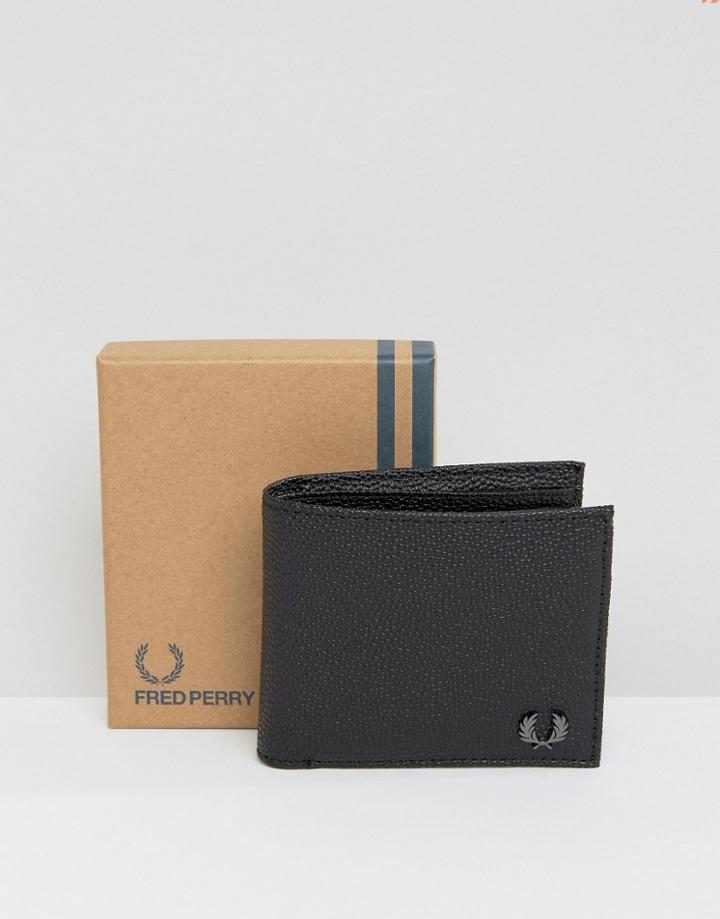 Fred Perry Scotch Grain Billfold Wallet - Black