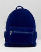 Daisy Street Velvet Backpack - Blue