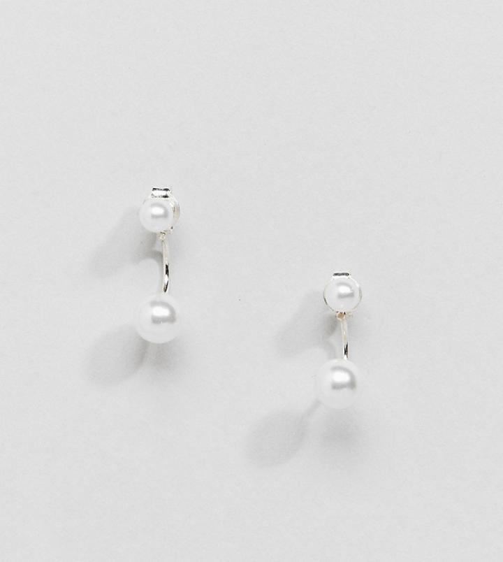 Kingsley Ryan Sterling Silver Pearl Through & Through Earrings - Silver