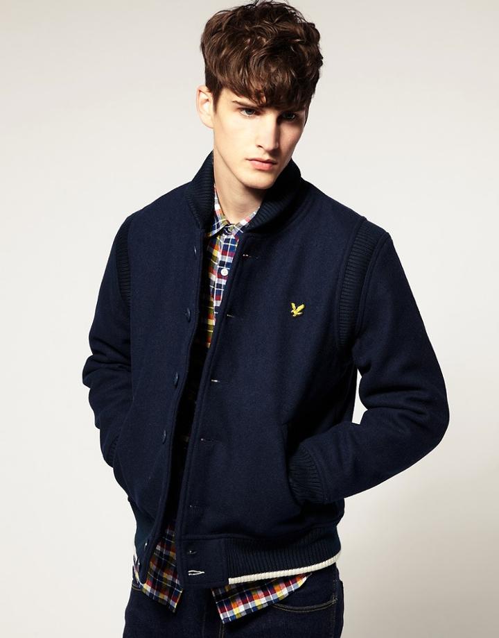 Lyle & Scott Vintage Wool Baseball Jacket - Navy
