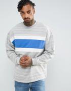 Asos Oversized Sweatshirt With Cut & Sew In Gray - Gray
