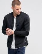Only & Sons Bomber Style Shirt With Zip - Black