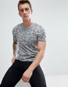 Jack & Jones Premium Crew Neck T-shirt In Scribble Print - Gray