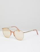 Vow London Raine Aviator Sunglasses In Gold - Gold