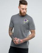 Asos Knitted T-shirt With Embroidery - Gray