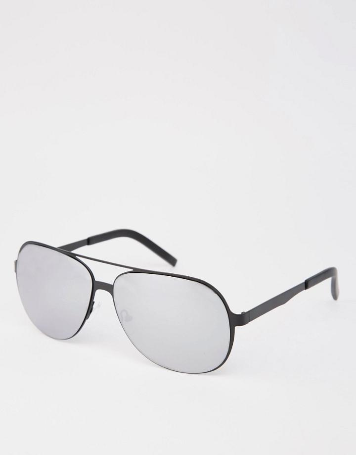 Asos Aviators In Sheet Metal In Black - Black