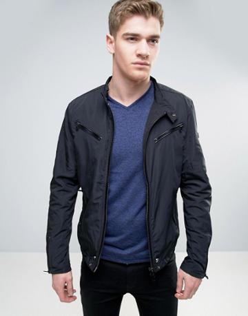 Born Rich Biker Jacket With Multi Zips - Black