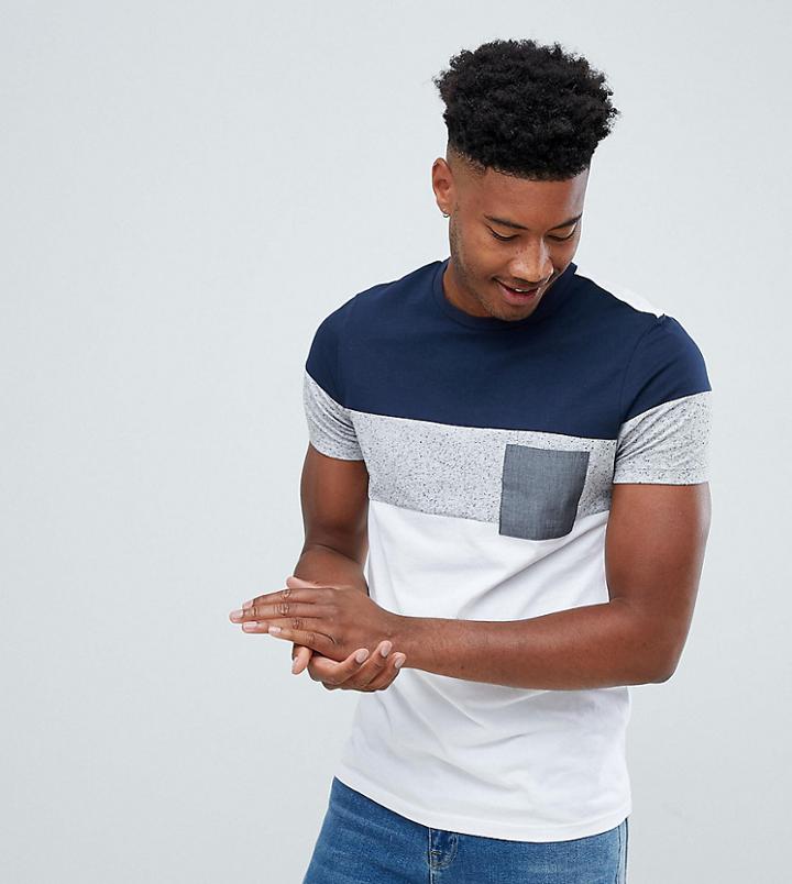 Asos Design Tall T-shirt With Pocket In Nepp Fabric - White