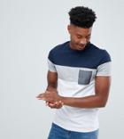 Asos Design Tall T-shirt With Pocket In Nepp Fabric - White