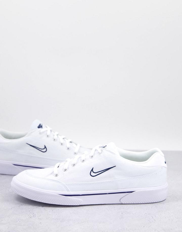 Nike Retro Gts '97 Canvas Sneakers In White/midnight Navy