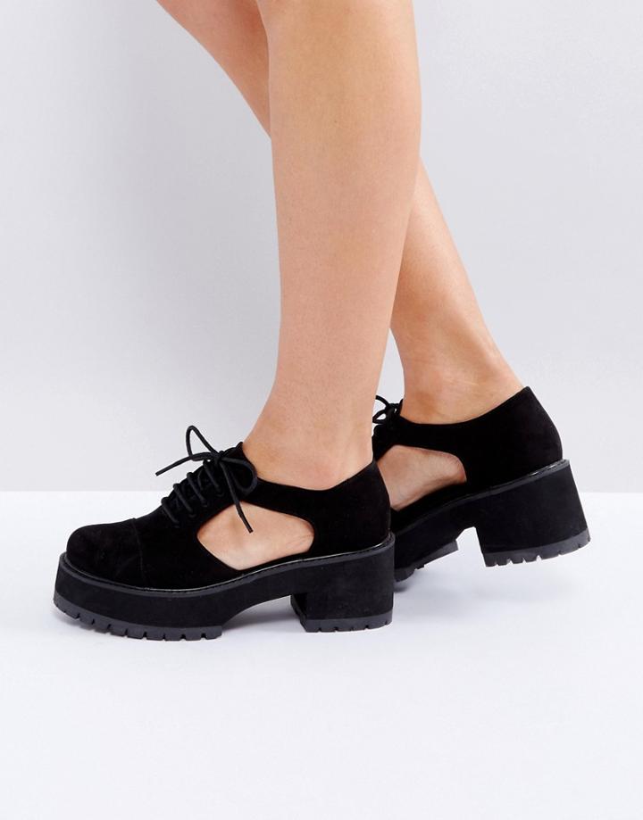 Asos Oake Chunky Cut Out Shoes - Black