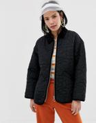 Monki Quilted Jacket In Black