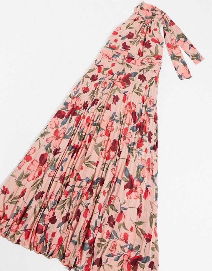 Forever U High Neck Maxi Dress In Floral-multi